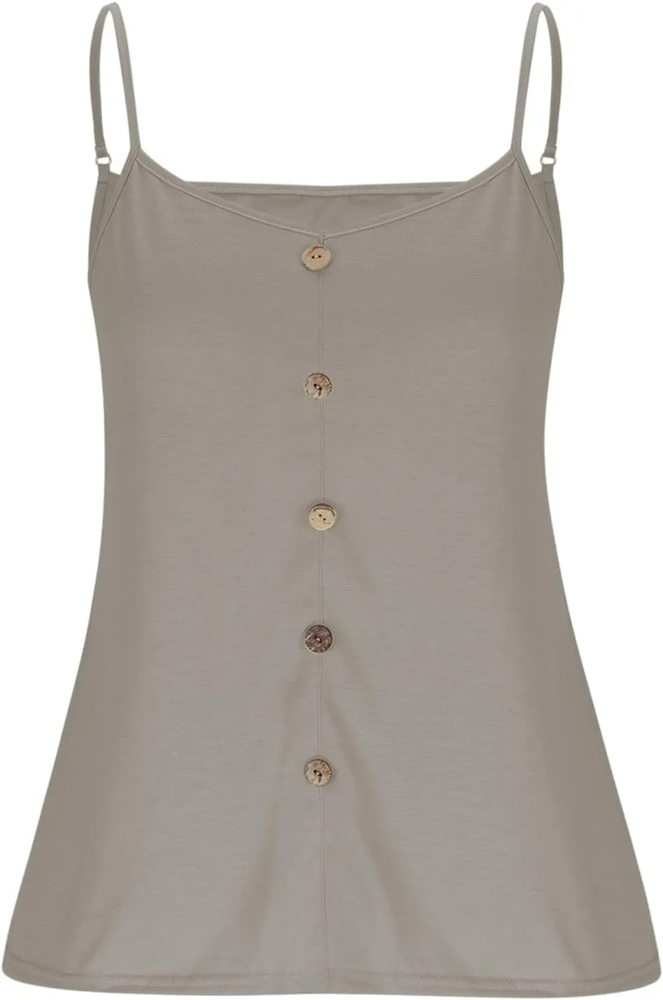 2025 Plus Size Tank Tops for Women Summer Buttons V Neck Solid Color Sleeveless Tanks Loose Fit Pleated Flowy Cami