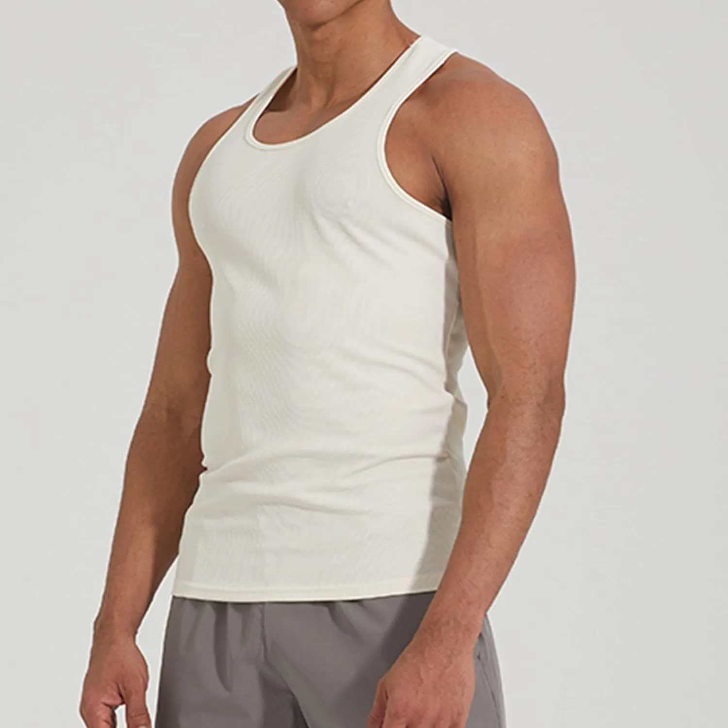2025 Quick Dry Solid Color Tank Tops Men Sweat Wicking Muscle Shirts Stretchy Gym Wear for Jogging Outdoor Activities