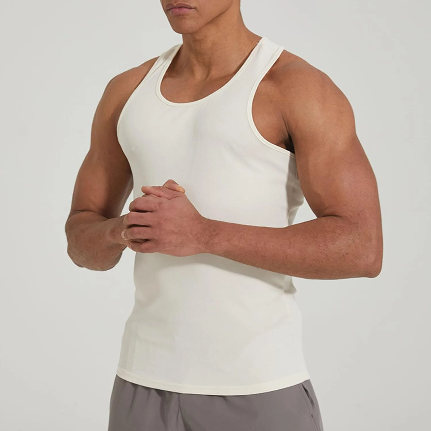 2025 Quick Dry Solid Color Tank Tops Men Sweat Wicking Muscle Shirts Stretchy Gym Wear for Jogging Outdoor Activities