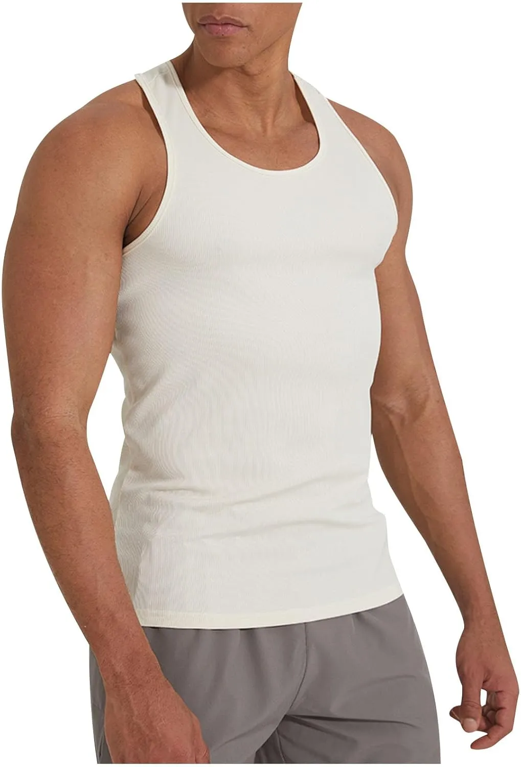 2025 Quick Dry Solid Color Tank Tops Men Sweat Wicking Muscle Shirts Stretchy Gym Wear for Jogging Outdoor Activities