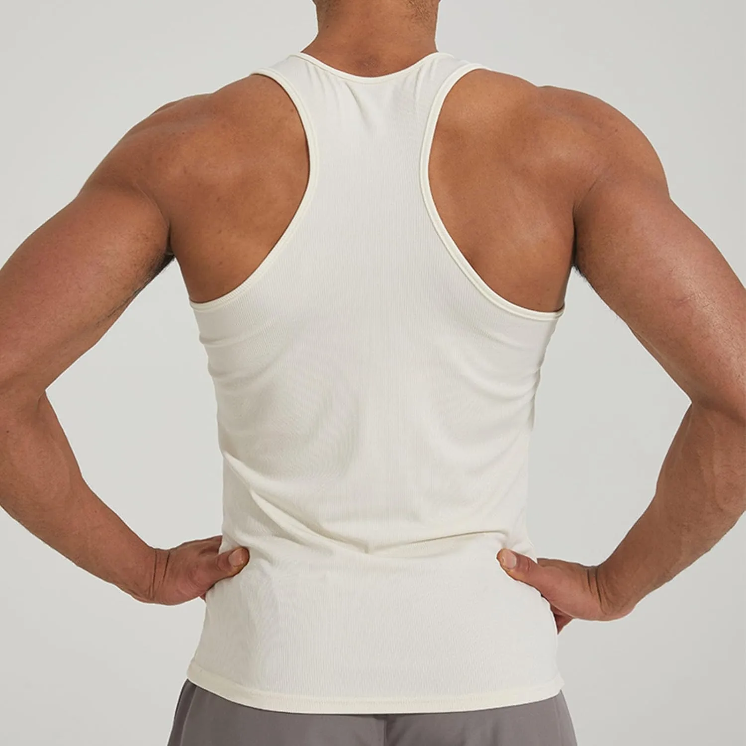 2025 Quick Dry Solid Color Tank Tops Men Sweat Wicking Muscle Shirts Stretchy Gym Wear for Jogging Outdoor Activities