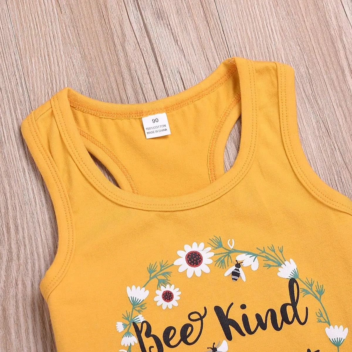 2pcs/Set Toddler Kids Baby Girl Sleeveless Floral T-Shirt Top Sunflower Denim Jeans Shorts Outfits 1-8T