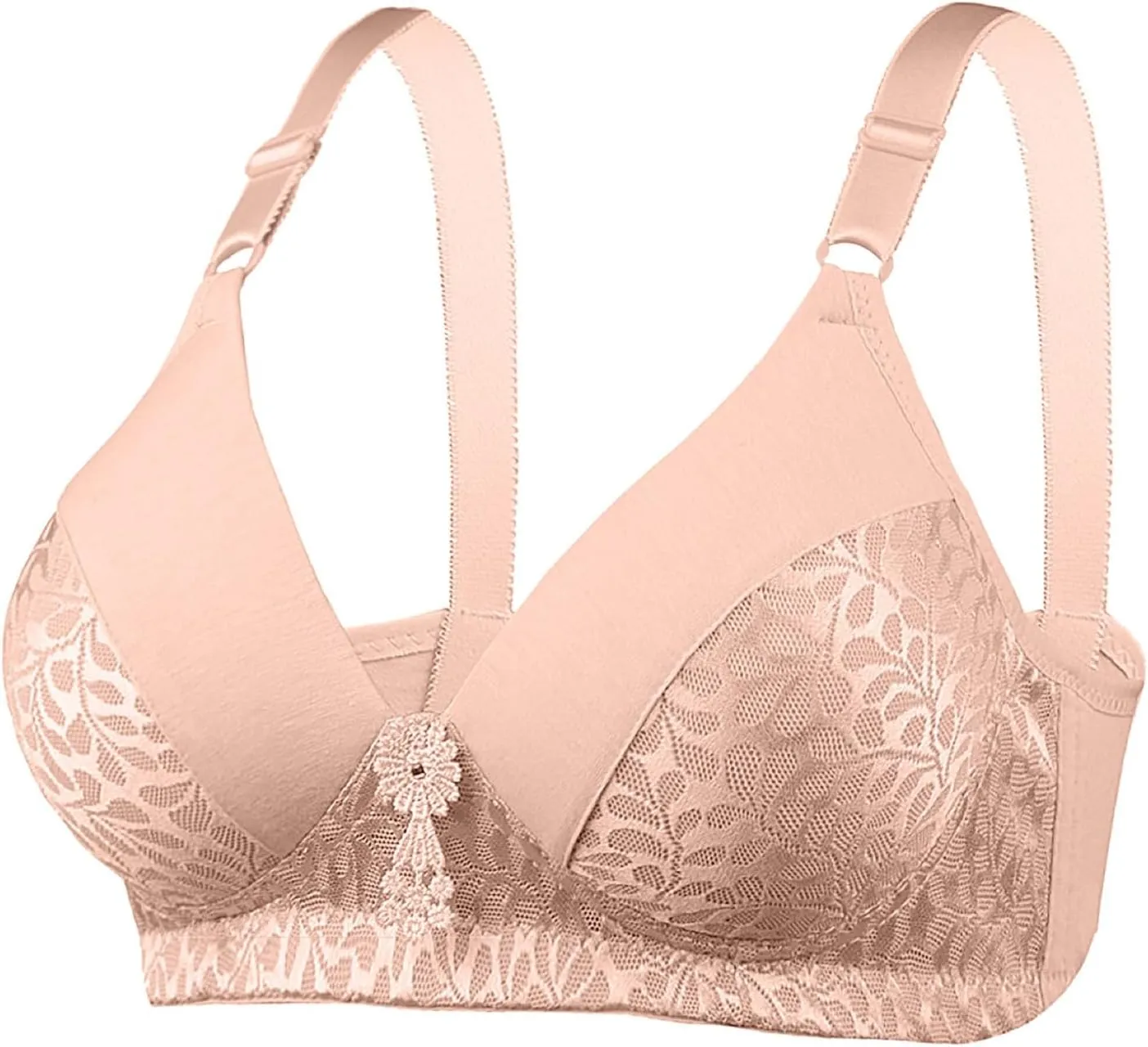 4 Pack Bras for Women's no Underwire Supportive Tshirt Bra Soft Comfy Lace Everyday Bralettes Wireless Underwear Tops