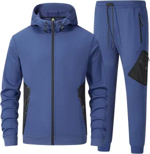 ANOTWENER Mens Tracksuit 2 Piece Hoodie Long Sleeve Full Zip Activewear Jogging Casual Sweatsuit Running Sets for Men