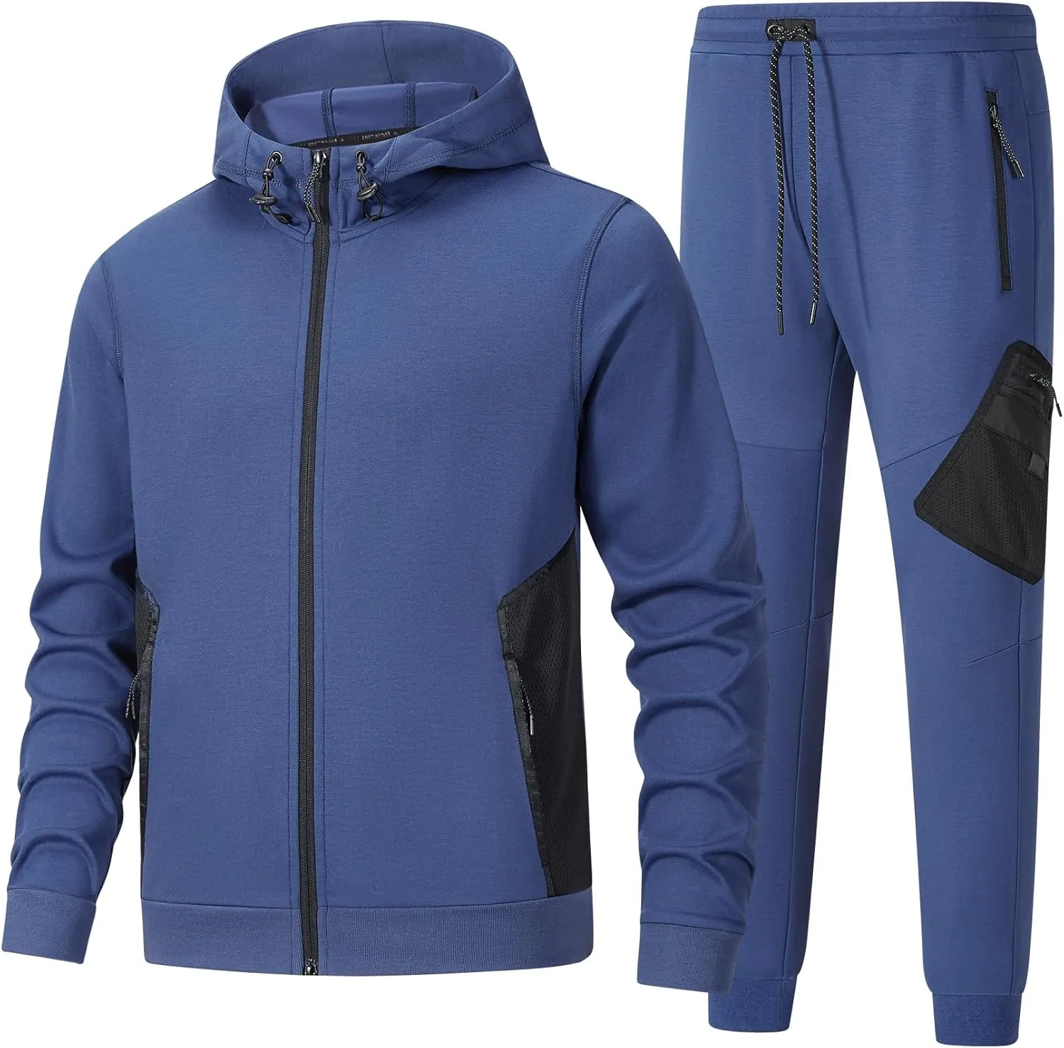 ANOTWENER Mens Tracksuit 2 Piece Hoodie Long Sleeve Full Zip Activewear Jogging Casual Sweatsuit Running Sets for Men