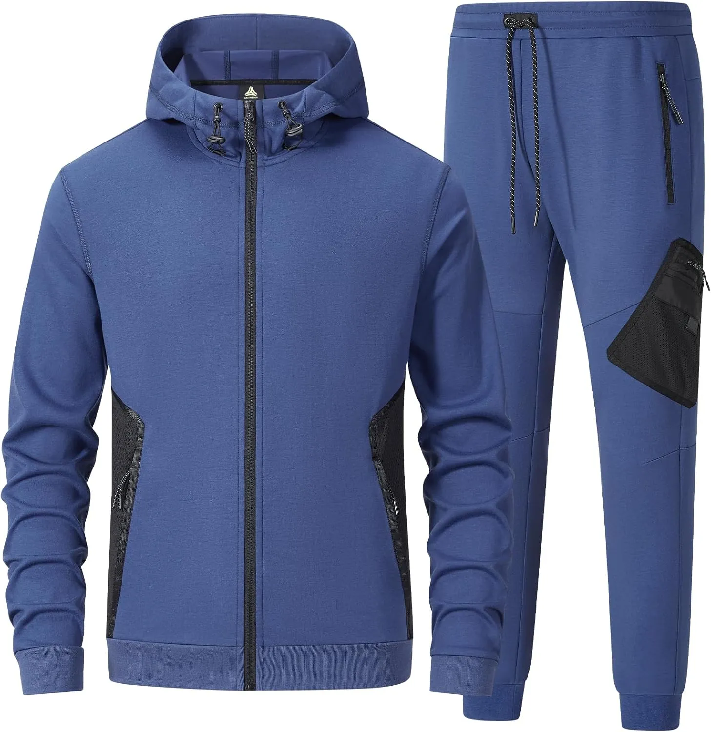 ANOTWENER Mens Tracksuit 2 Piece Hoodie Long Sleeve Full Zip Activewear Jogging Casual Sweatsuit Running Sets for Men