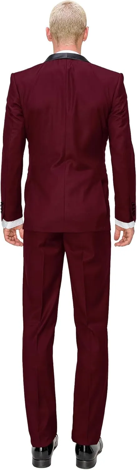 Antonio Uomo Men’s Suit Set – Slim Fit Tuxedo Blazer Solid Jacket Vest Pants Formal Business Wedding Party Prom Dress Suits