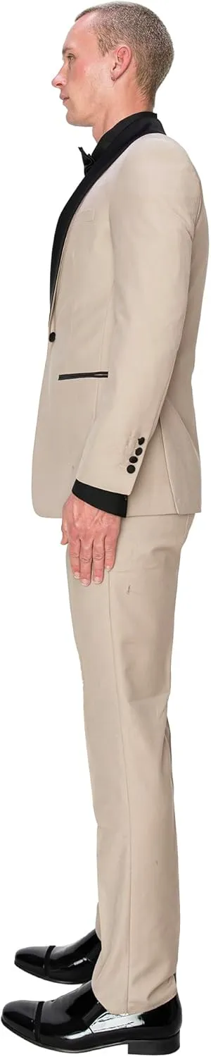 Antonio Uomo Men’s Suit Set – Slim Fit Tuxedo Blazer Solid Jacket Vest Pants Formal Business Wedding Party Prom Dress Suits