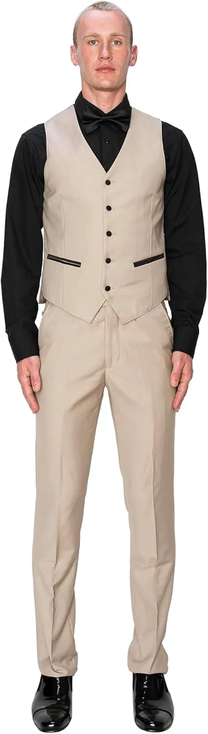Antonio Uomo Men’s Suit Set – Slim Fit Tuxedo Blazer Solid Jacket Vest Pants Formal Business Wedding Party Prom Dress Suits
