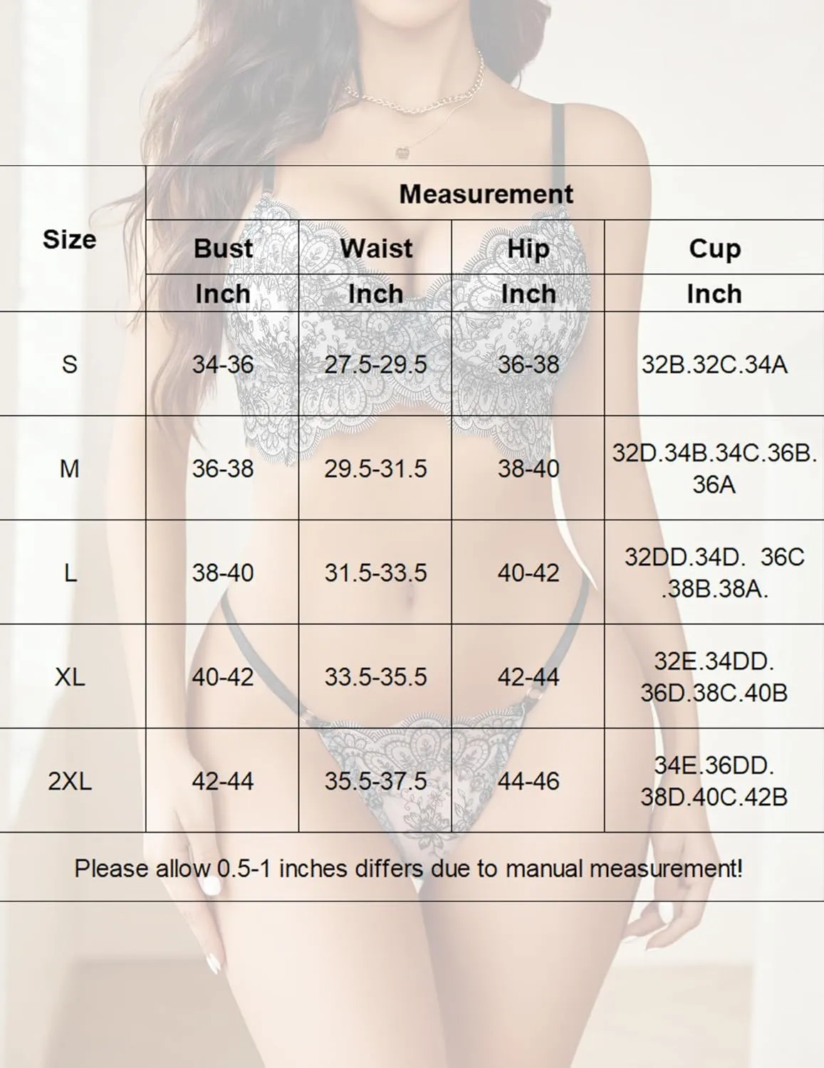Avidlove Lingerie for Women Floral Lace Bra and Panty Sets V Neck 2 Piece Babydoll Outfits