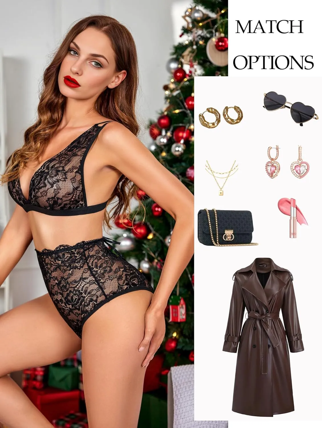 Avidlove Sexy Lingerie for Women High Waist Bra and Panty Set Strappy Babydoll Bodysuit