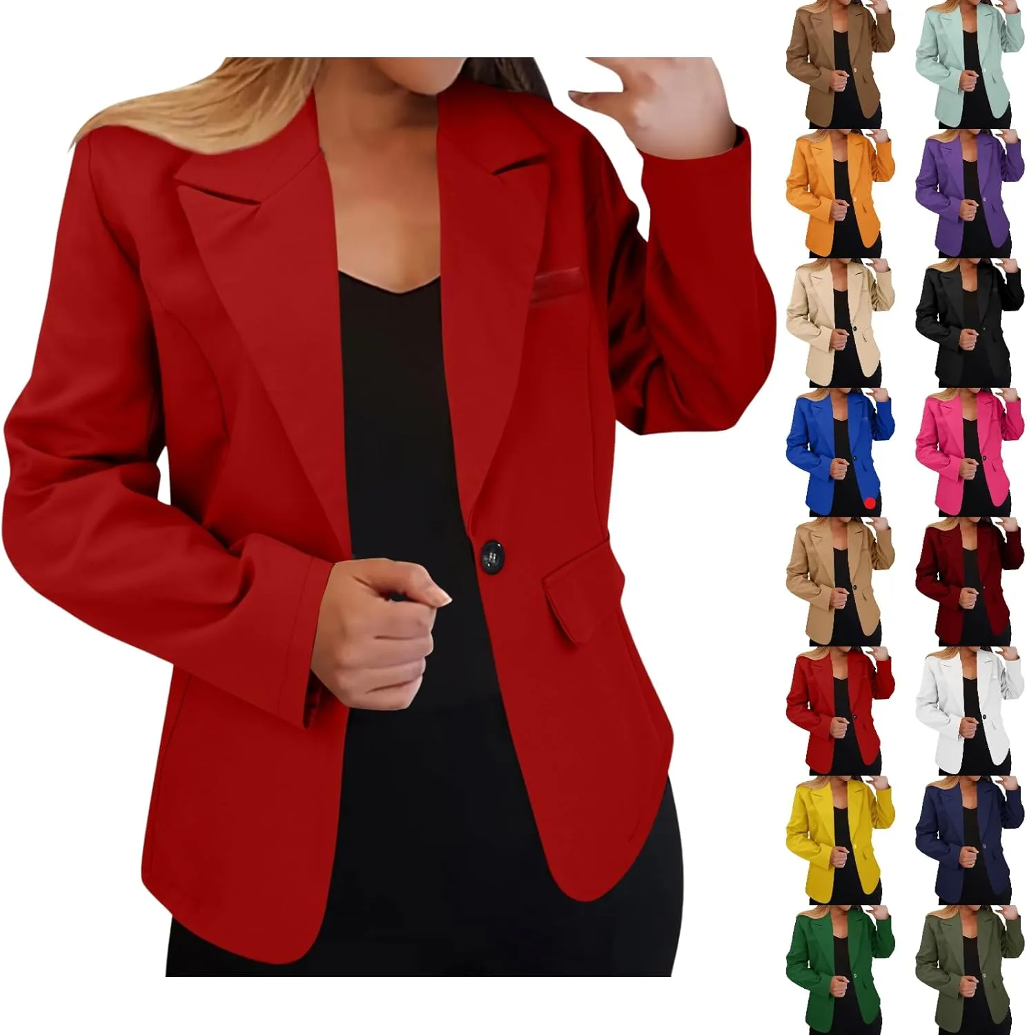 Blazers for Women 2025 Business Casual Lightweight Suit Jackets Long Sleeve Slim Fit One Button Office Blazers