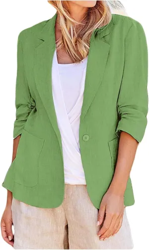 Blazers for Women Business Casual Long Sleeve Jacket Open Front Work Office Blazers Lightweight Jackets Outfits