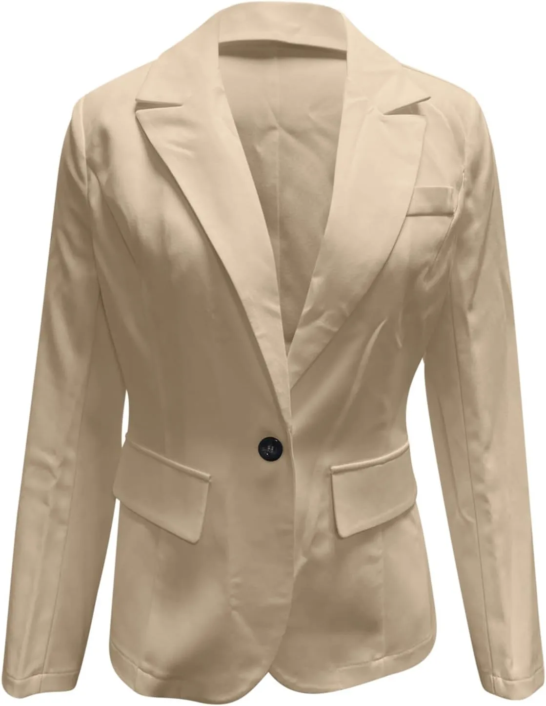 Blazers for Women Casual Open Front Button Jackets Solid Lapel Suite Jacket 2025 Trendy Outerwear with Pockets