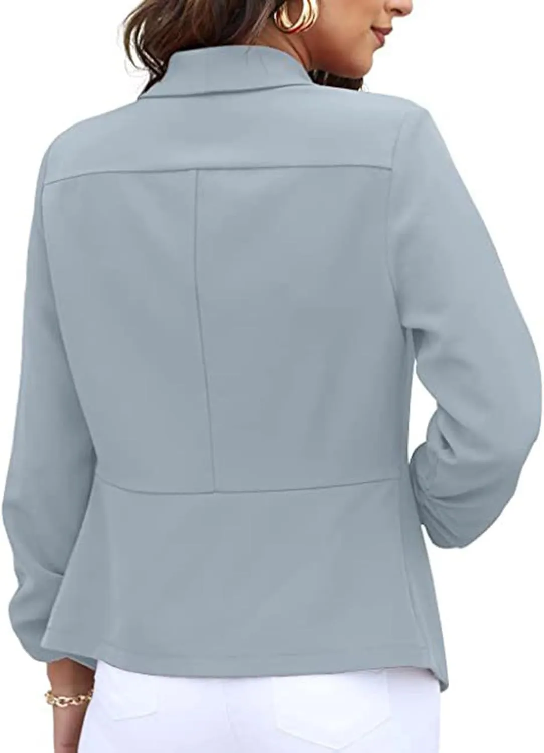 Blazers for Women Suit Jackets Long Sleeve Lapel Suit Small Jacket Work Office Blazer Lapel Button Jacket Black