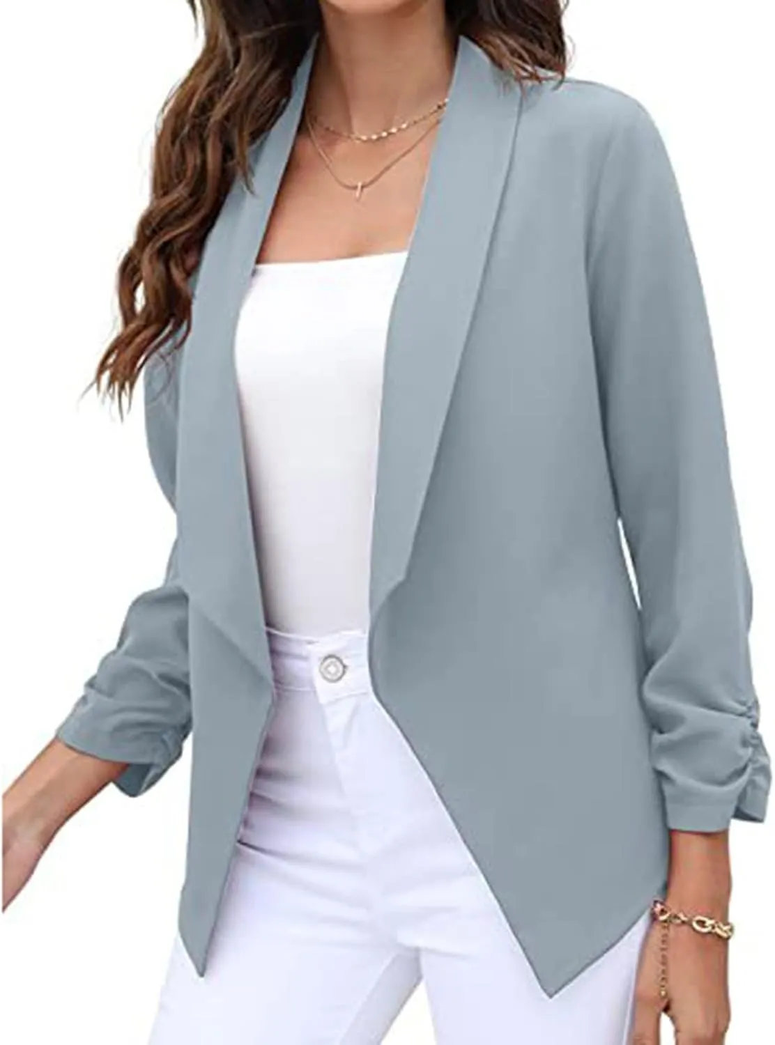 Blazers for Women Suit Jackets Long Sleeve Lapel Suit Small Jacket Work Office Blazer Lapel Button Jacket Black