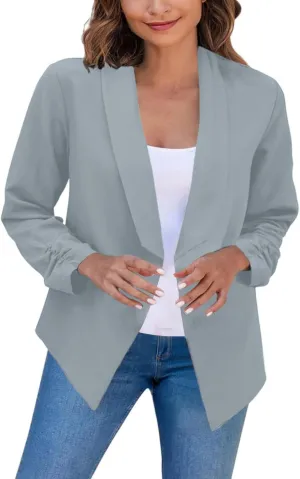 Blazers for Women Suit Jackets Long Sleeve Lapel Suit Small Jacket Work Office Blazer Lapel Button Jacket Black