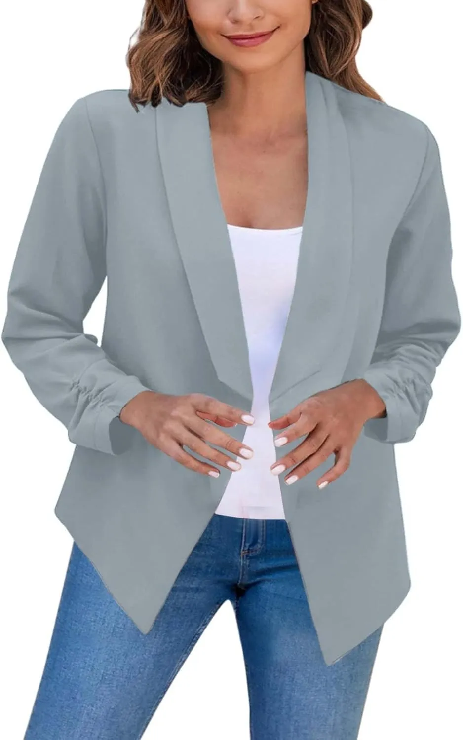 Blazers for Women Suit Jackets Long Sleeve Lapel Suit Small Jacket Work Office Blazer Lapel Button Jacket Black