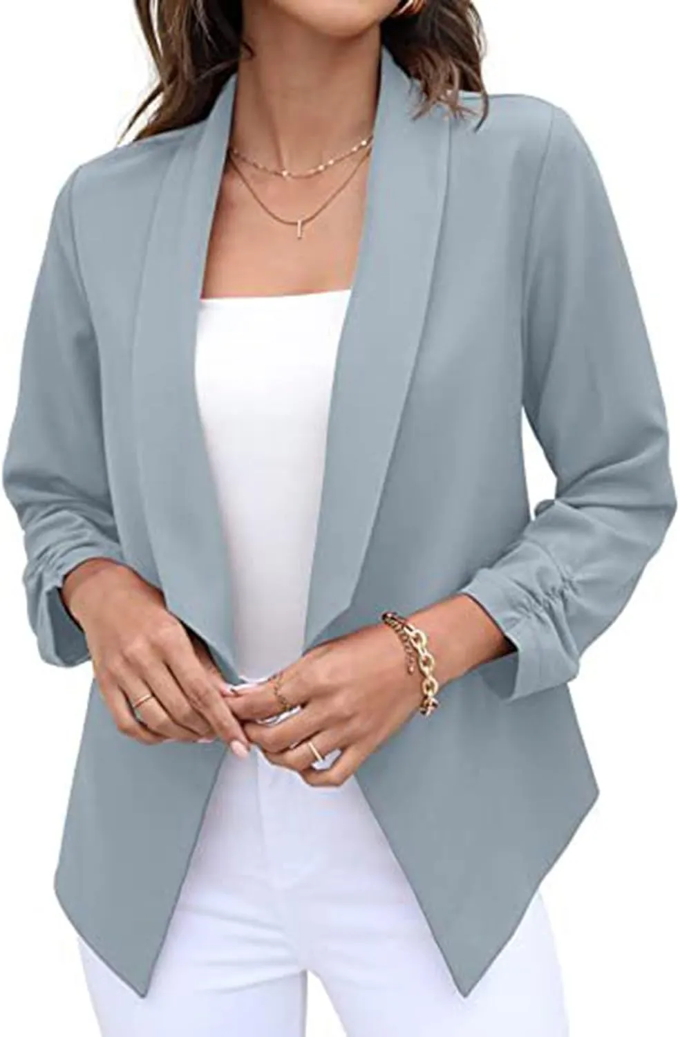 Blazers for Women Suit Jackets Long Sleeve Lapel Suit Small Jacket Work Office Blazer Lapel Button Jacket Black