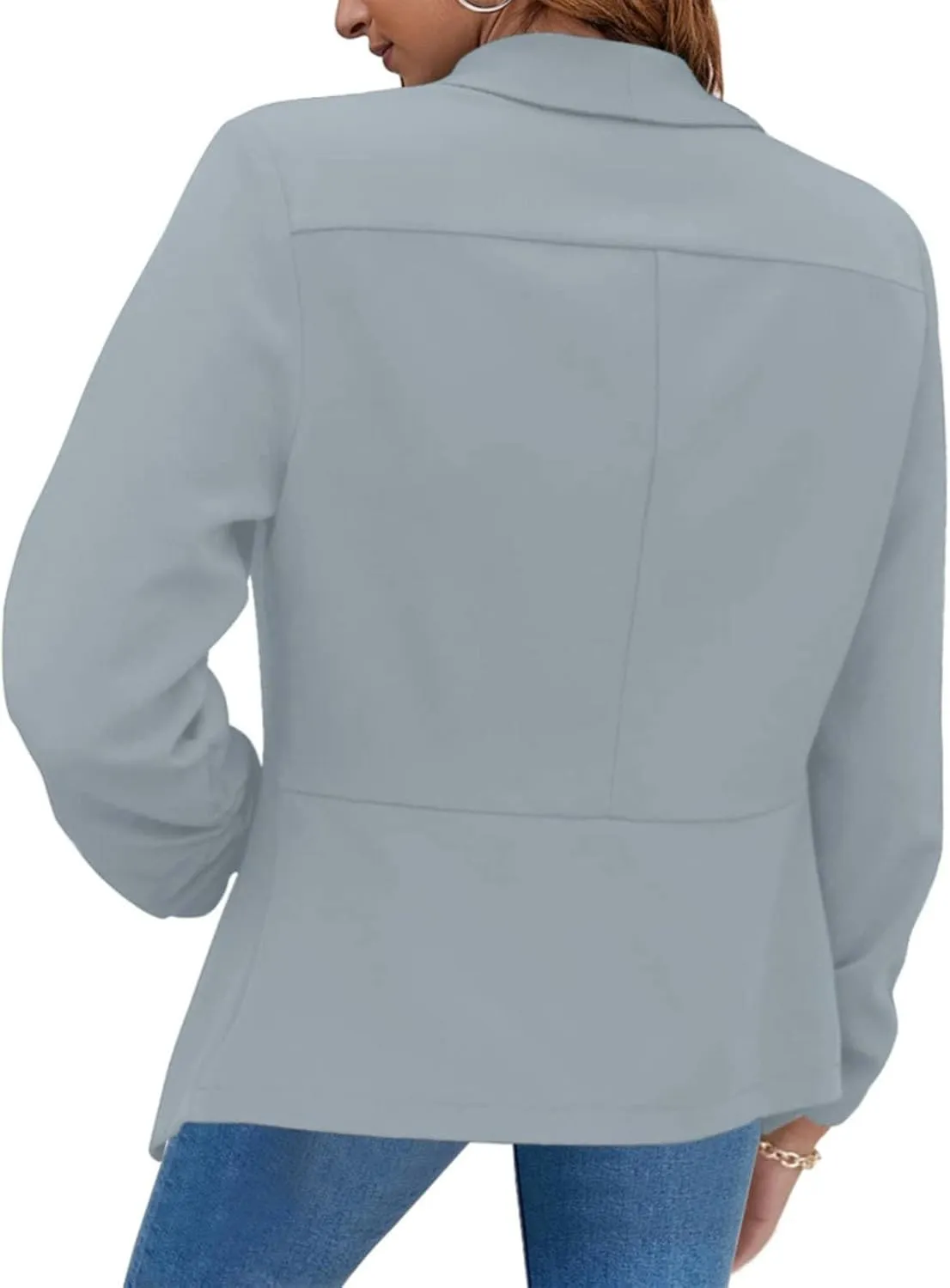 Blazers for Women Suit Jackets Long Sleeve Lapel Suit Small Jacket Work Office Blazer Lapel Button Jacket Black