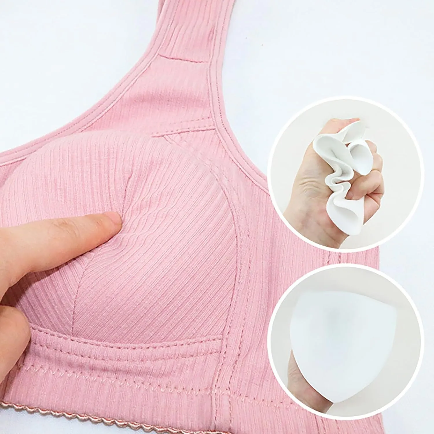 Bras for Older Women, 2025 New Front Closure Bras Push Up Bra No Underwire Plus Size Front Button Bra
