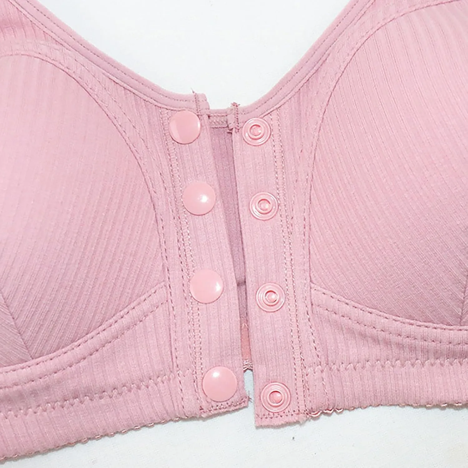 Bras for Older Women, 2025 New Front Closure Bras Push Up Bra No Underwire Plus Size Front Button Bra