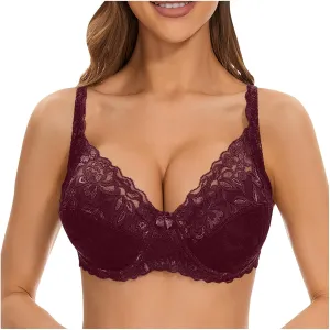 Bras for Older Women No Underwire Lace Full Coverage Wireless Bralettes Push Up Wirefree Lounge Everyday Brassiere
