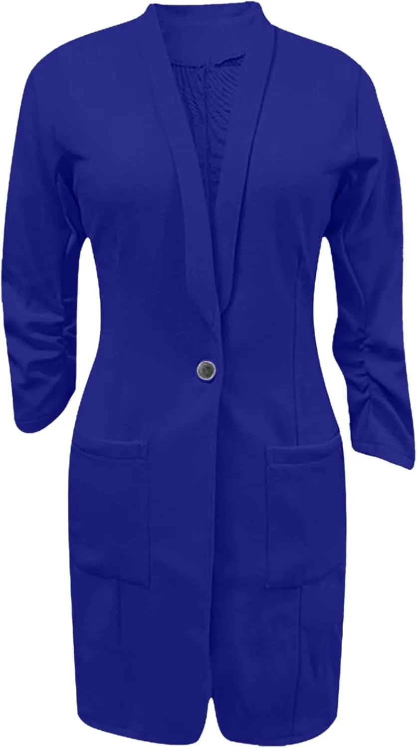 Business Casual Blazers Jackets for Women Work Office Open Front Overcoats Long Sleeve Single-Button Coats