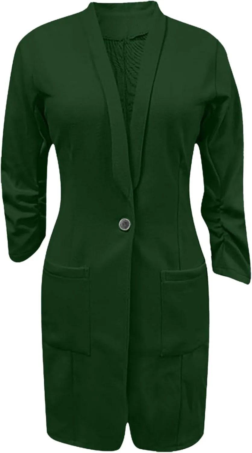 Business Casual Blazers Jackets for Women Work Office Open Front Overcoats Long Sleeve Single-Button Coats