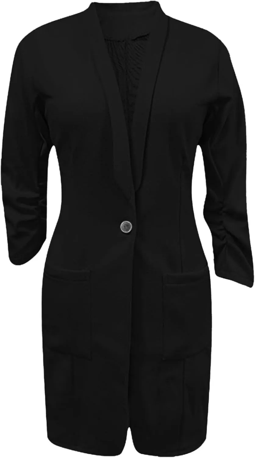 Business Casual Blazers Jackets for Women Work Office Open Front Overcoats Long Sleeve Single-Button Coats