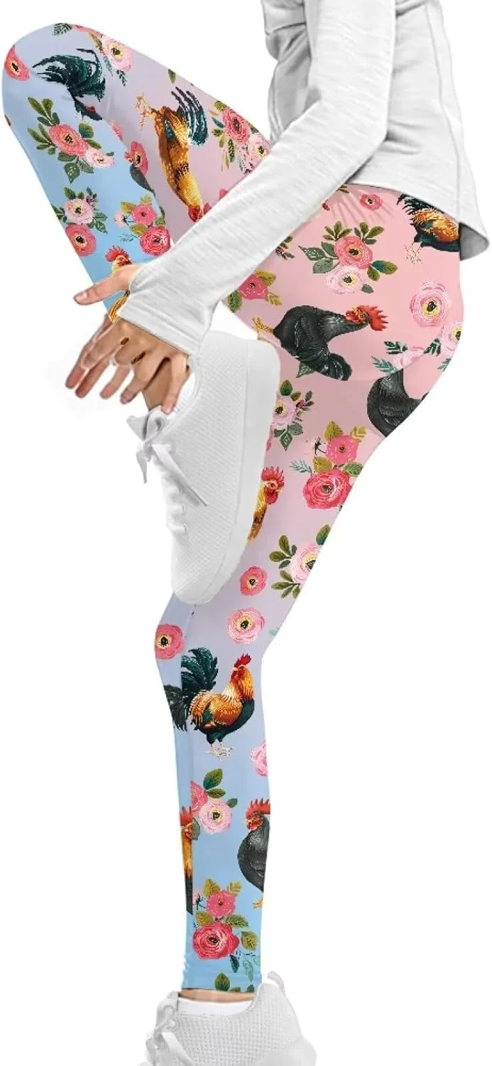 COEQINE Girls’ Leggings, Yoga Pants Activewear Legging High Waist Active Pants Size for 4-13 Years Kids Teens