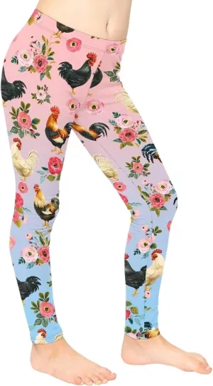 COEQINE Girls’ Leggings, Yoga Pants Activewear Legging High Waist Active Pants Size for 4-13 Years Kids Teens