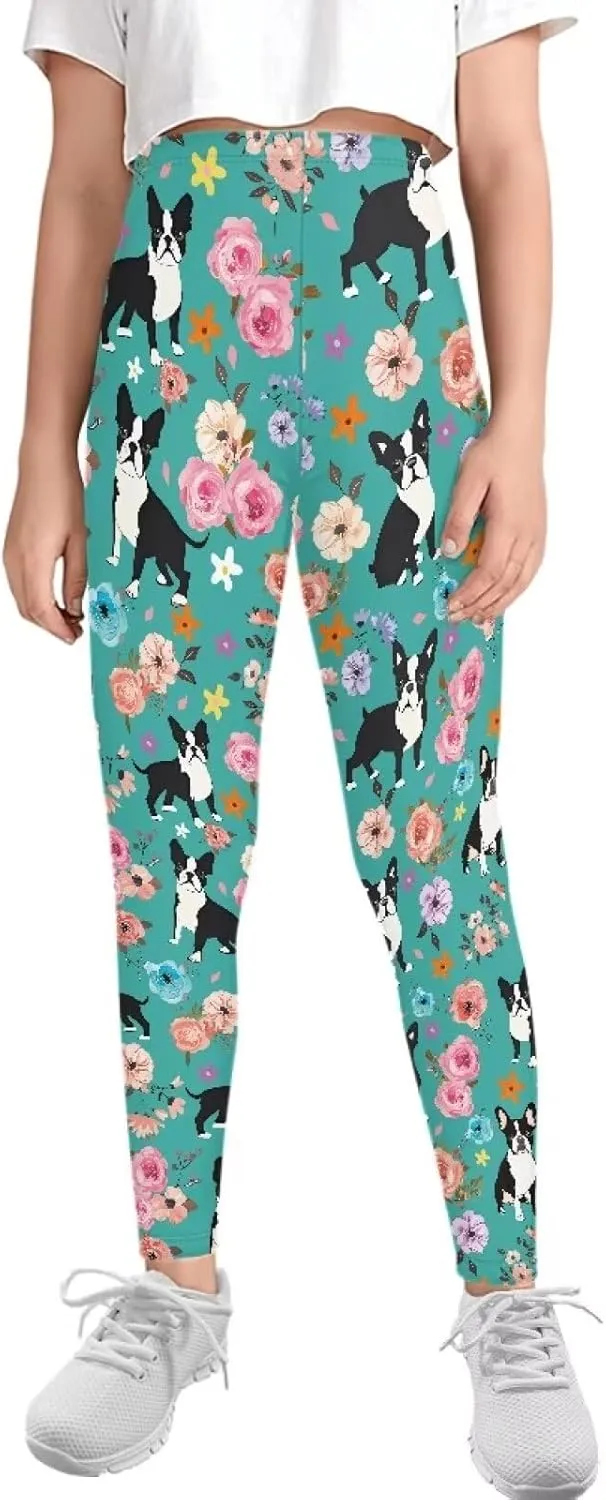 COEQINE Girls’ Leggings, Yoga Pants Activewear Legging High Waist Active Pants Size for 4-13 Years Kids Teens