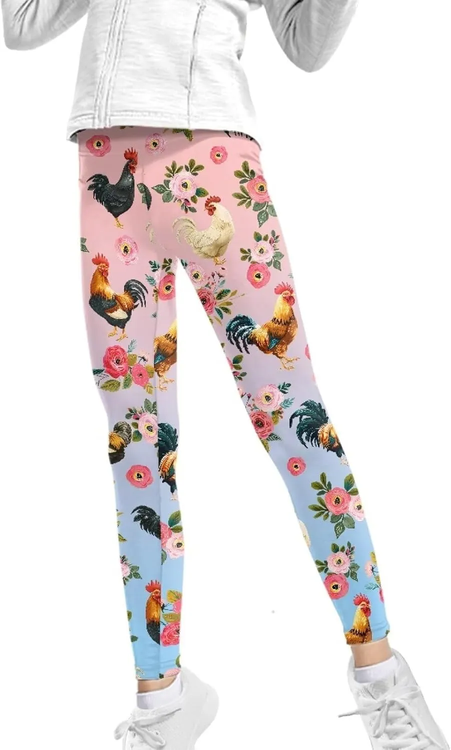 COEQINE Girls’ Leggings, Yoga Pants Activewear Legging High Waist Active Pants Size for 4-13 Years Kids Teens