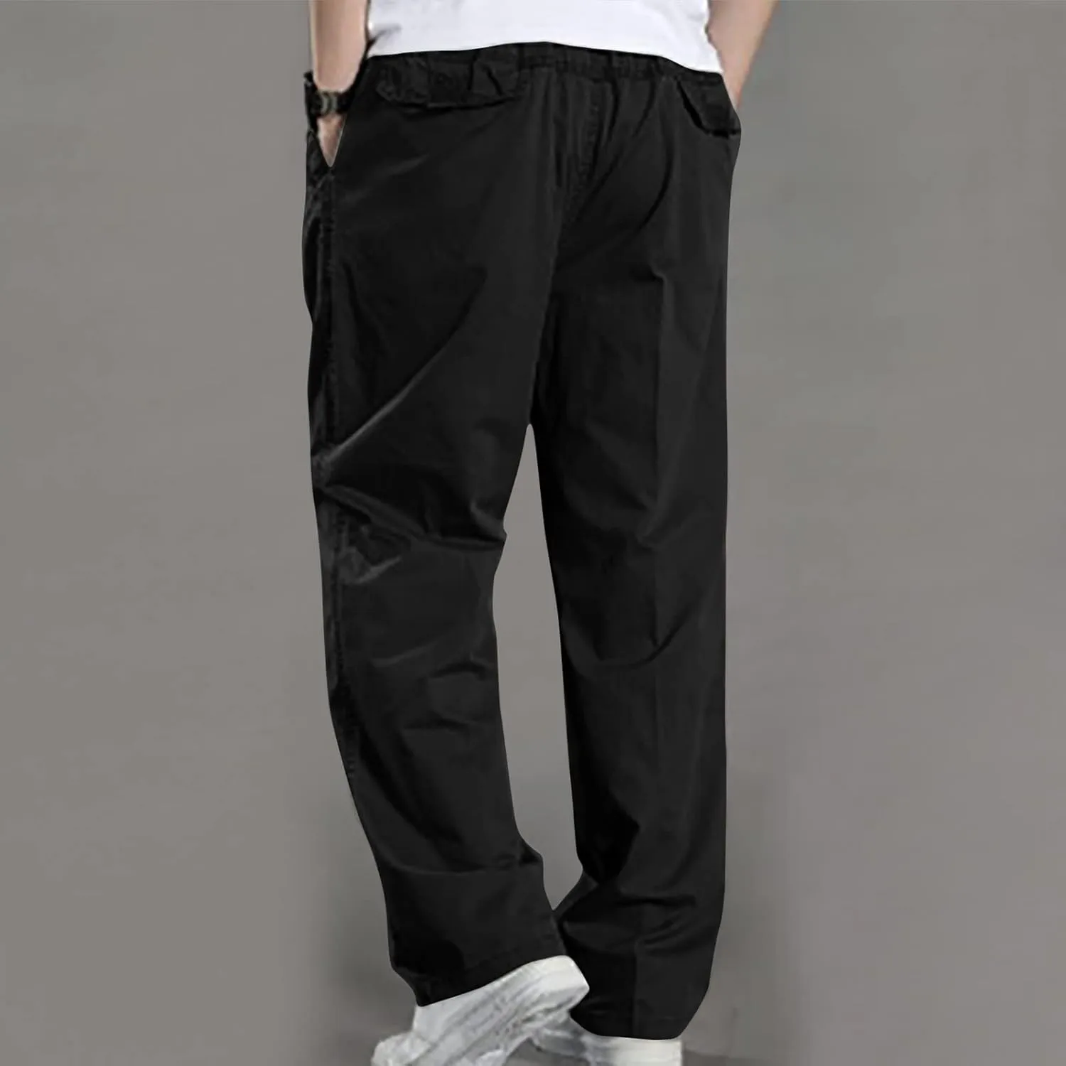 Cotton Men's Relaxed Fit Casual Pants Elastic Lightweight Breathable Drawstring Daily Street Travel Comfy Lounge