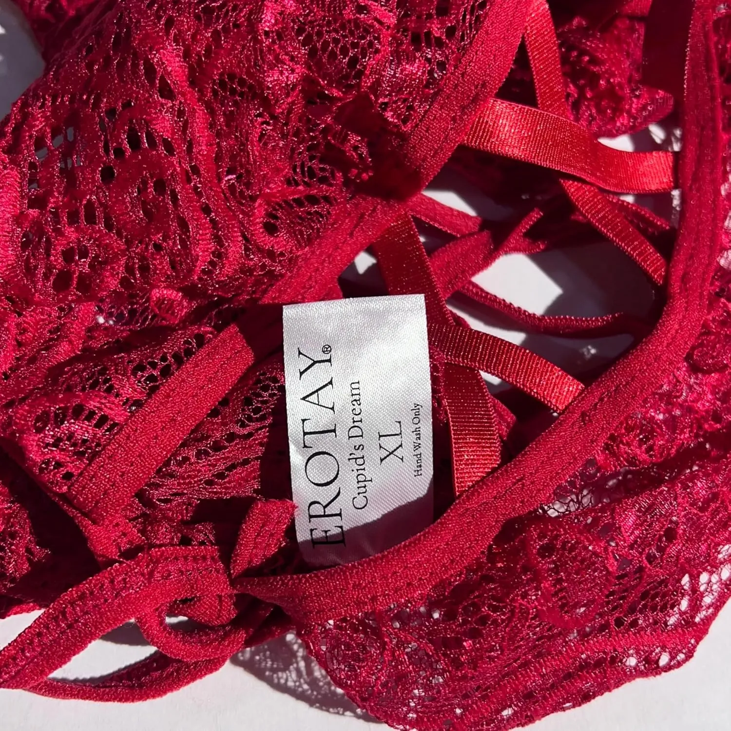 Cupid's Dream Lingerie Bright Red Women’s Floral Lace Teddy Babydoll Exotic One Piece Lingerie Bodysuit