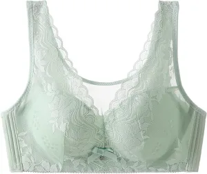 Cute Bras for Women Lace Hollow Out Ruffle Fashion Plus Size Bra Sexy Breathable Bralette Support Posture Bra
