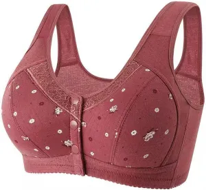 Daisy Bra for Seniors, Womens Bras Comfortable Front Closure 18 Hour Comfort-Strap Sleep Bralette No Underwire Bras