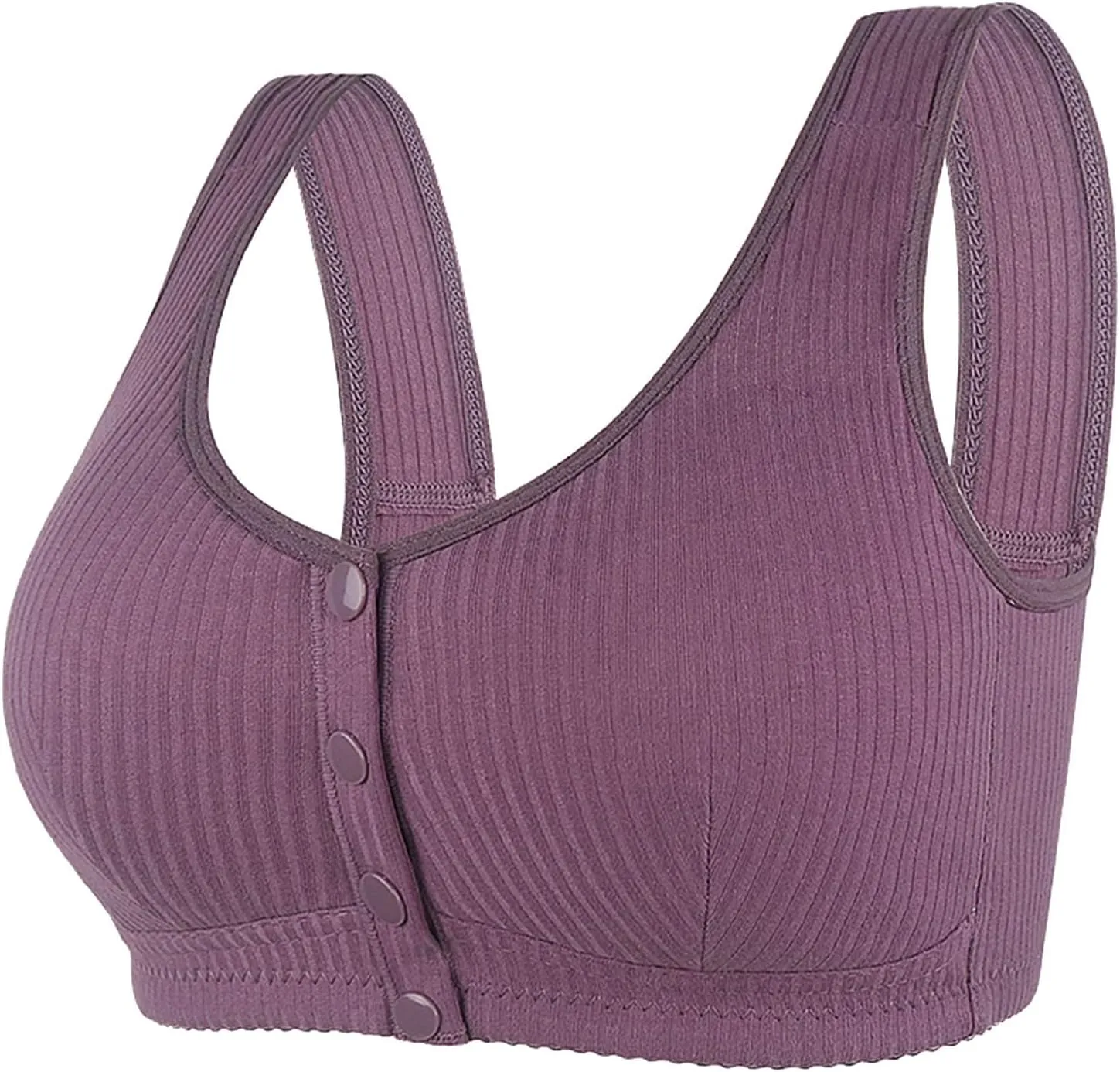 Daisy Bras for Older Women Front Closure No Underwire Supportive Bras Plus Size Push Up Bras Breathable Cotton Bras
