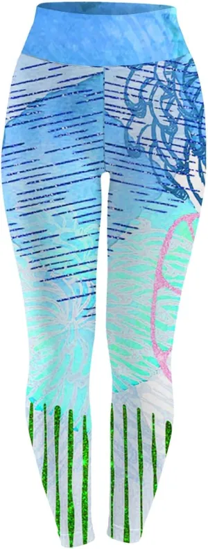 DASAYO Tie Dye Leggings for Women Fashion High Waist Tummy Control Full Length Yoga Pants Workout Fitness Activewear Leggings