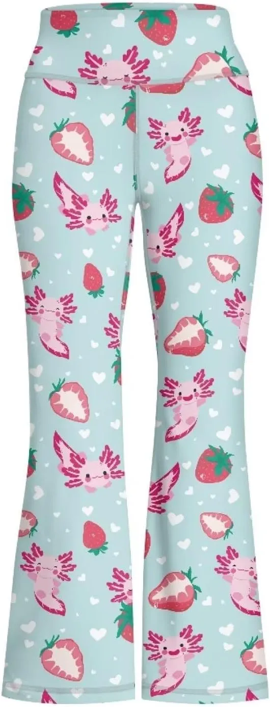 DISNIMO Girls Activewear Flare Leggings Wide Leg Yoga Pants Full Length Dance Tights School Uniform