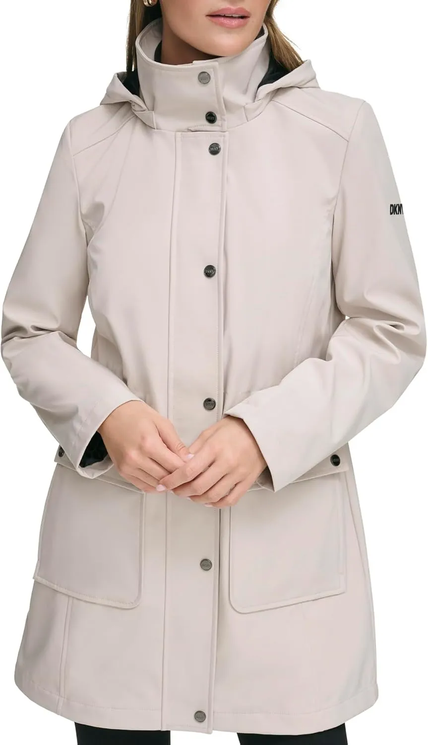 DKNY Women's Softshell Hooded Coat