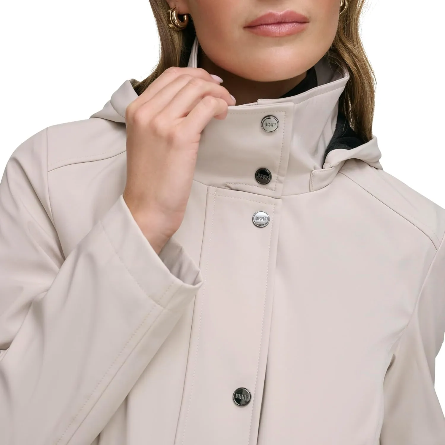 DKNY Women's Softshell Hooded Coat