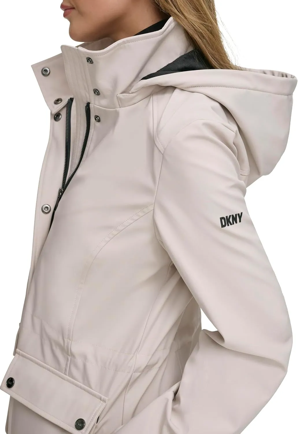 DKNY Women's Softshell Hooded Coat