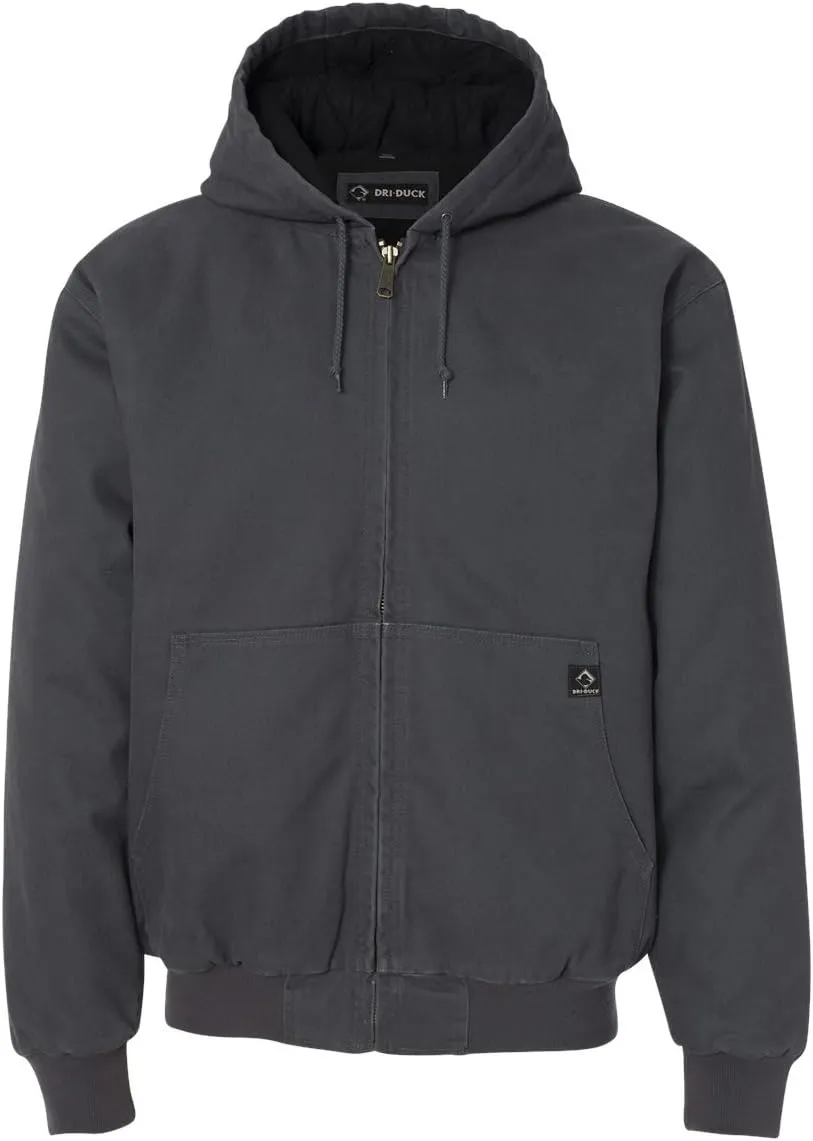 DRI Duck Men's 5020 / 5020T Cheyenne Hooded Boulder Cloth™ Zip Up Work Wear Jacket with Tricot Quilt Lining