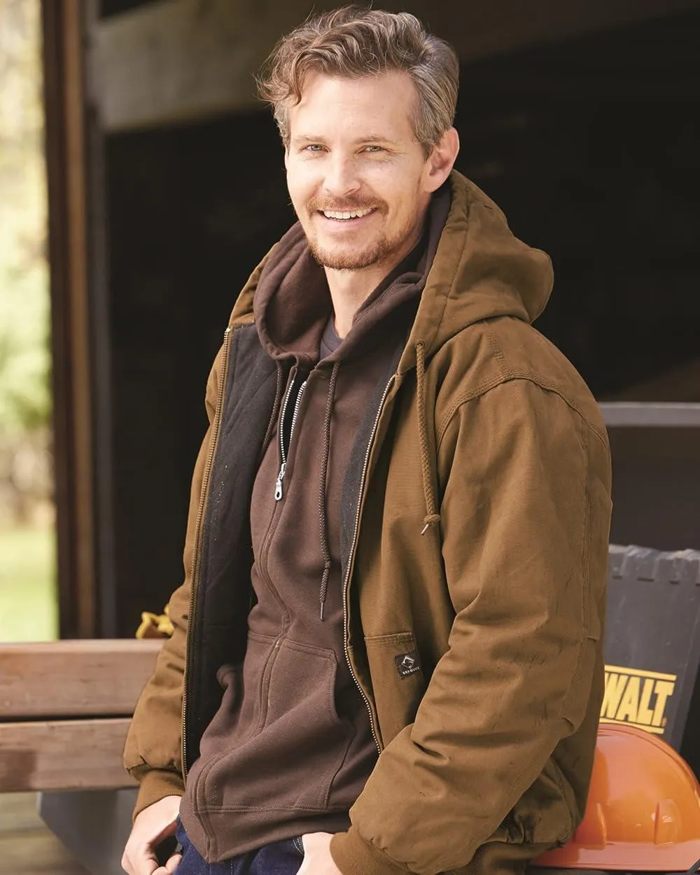 DRI Duck Men's 5020 / 5020T Cheyenne Hooded Boulder Cloth™ Zip Up Work Wear Jacket with Tricot Quilt Lining