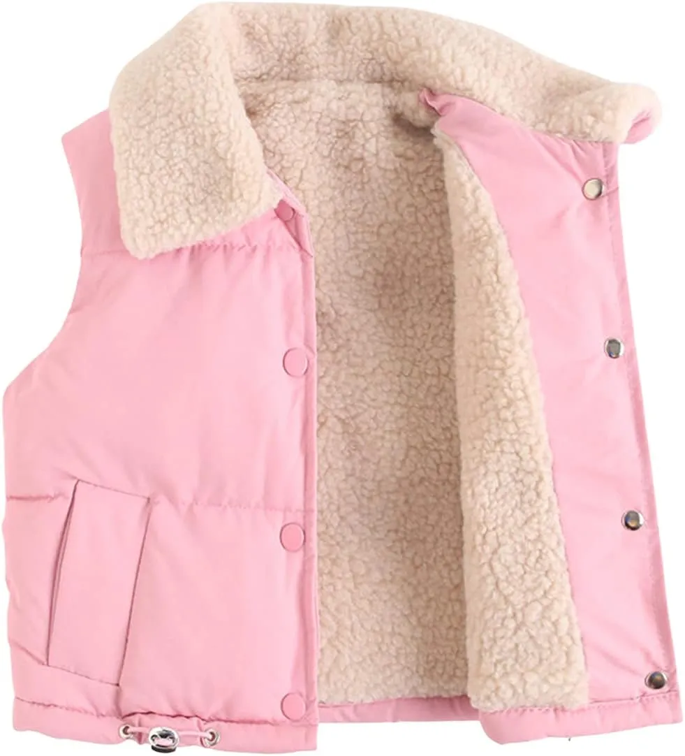 EISHOW Baby Boys Girls Fleece Vest Waistcoat Down Jacket Winter Fuzzy Thick Cotton-Padded Puffer Jacket Sleeveless Coat