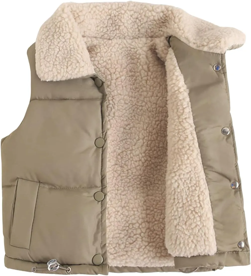 EISHOW Baby Boys Girls Fleece Vest Waistcoat Down Jacket Winter Fuzzy Thick Cotton-Padded Puffer Jacket Sleeveless Coat