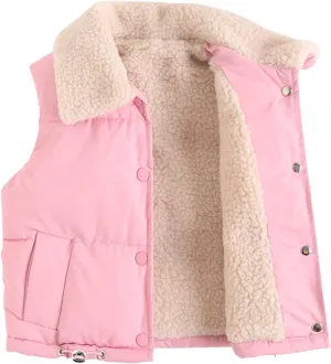 EISHOW Baby Boys Girls Fleece Vest Waistcoat Down Jacket Winter Fuzzy Thick Cotton-Padded Puffer Jacket Sleeveless Coat