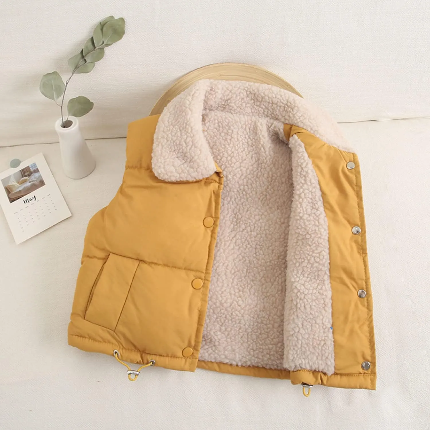 EISHOW Baby Boys Girls Fleece Vest Waistcoat Down Jacket Winter Fuzzy Thick Cotton-Padded Puffer Jacket Sleeveless Coat